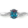 thumbnail image 4 of 14K White Gold Oval Created Alexandrite And Diamond Ringsize 7 - Jbsp, 4 of 5