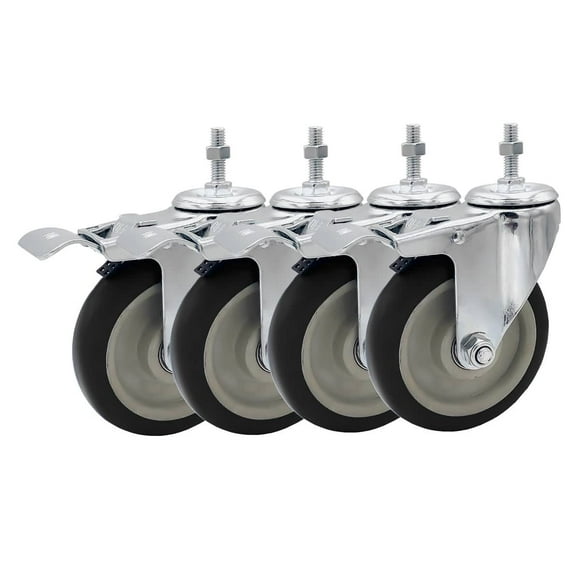 Rueda giratoria FactorDuty de 5 pulgadas con freno de poliuretano de 350 kg