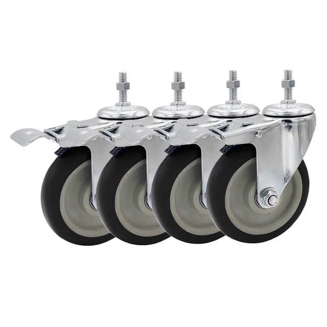 Rueda giratoria FactorDuty de 5 pulgadas con freno de poliuretano de 350 kg