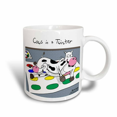 Cow Large Mug - 3dRose Cows in a Twister, Ceramic Mug, 11-ounce