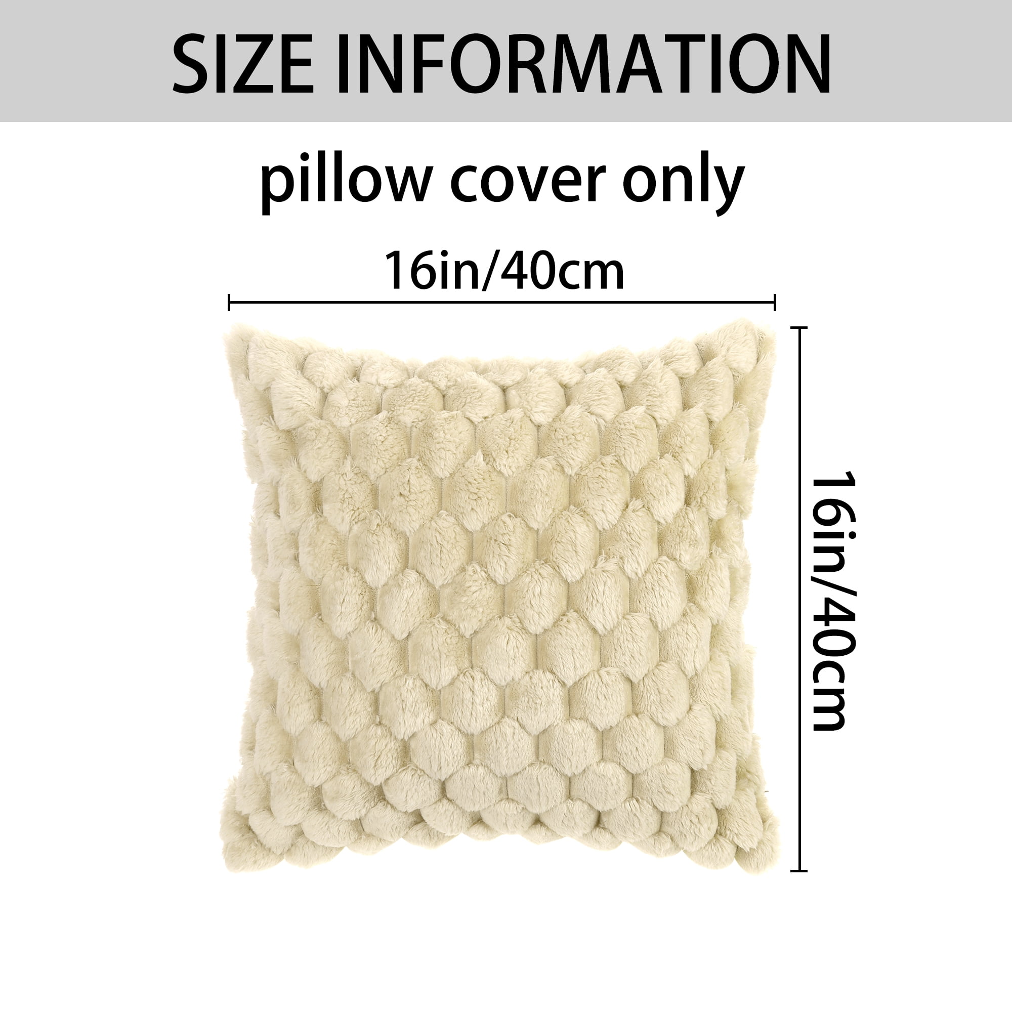 Unique Bargains 4 Pcs Throw Pillow Covers Cushion 16" x 16" Beige/White