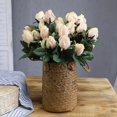 thumbnail image 4 of NEU Retro 9 Heads Artificial Bouquet Rose Silk Flowers(White) White, 4 of 4