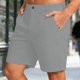 thumbnail image 5 of Pantalones Cortos para Hombre de Cintura Elástica con Bolsillos de Color Sólido Pantalones de Trabajo Casuales de Verano de Mitad de Longitud con Cordón, 5 of 8