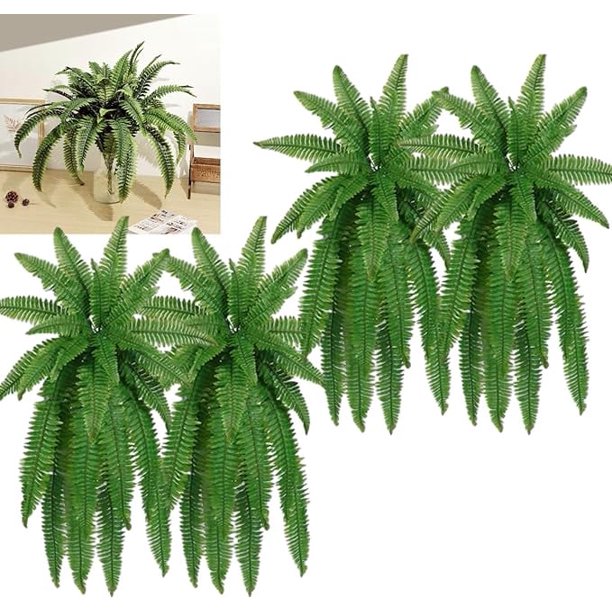 Setimoancen Helechos, Helecho de Boston artificial realista resistente a los rayos UV, Plantas de helechos falsos, Arbustos, Plantas artificiales para decoración al aire libre, hogar, oficina,