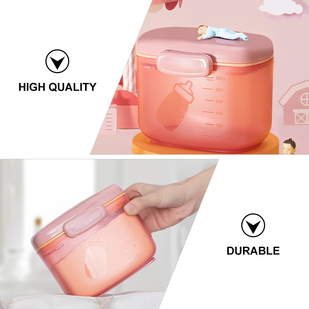 PENIKOKO 2Pcs Compact Formula Container Silicone Pink Feeding Time Easier Outdoors