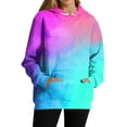 thumbnail image 5 of Stichou Hoodie for Women Tie Dye Gradient Oversized Sweatshirt Plus Size Loose Fit Cute Hoodie Drawstring Fall Pullover with Pocket Royal Blue S, 5 of 6