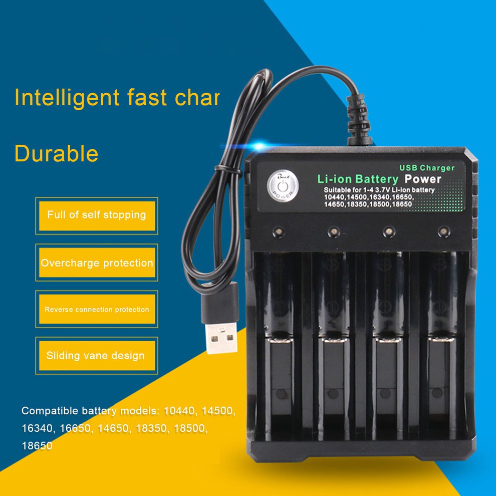 TOP New 18650 Charger Single Double Slot 3.7v Battery Charger  Multifunction ChargeBlack Walmart Canada