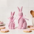 thumbnail image 3 of HaCpiu 2Pcs Easter Bunny Figurines Set, Large & Small Rattan Effect Resin Rabbit Statues, Spring Farmhouse Home Decor for Tabletop & Mantel, Indoor Easter Bunny Decorations & Gift, 3 of 6
