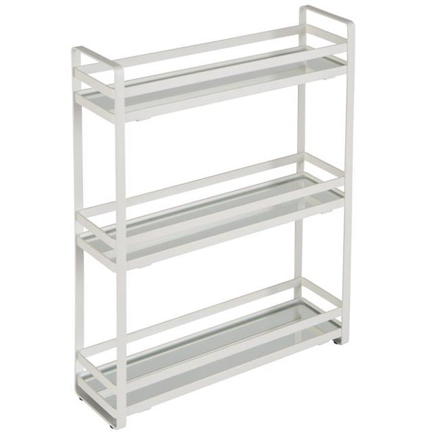 Home Details 24115-WHT 3 Tier Slim Flat Wired Rails Vanity Tray