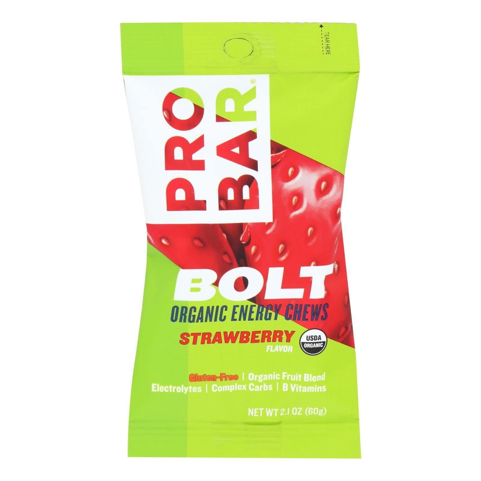 Probar Bolt Energy Chews Organic Strawberry 2.1 oz Case of 12