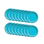 Party City Disposable Paper Plates, 16 Count (Caribbean Blue) - Go Brightly Classic Everyday Small Dessert Paper Plates, 6.75" - Premium Party Supplies