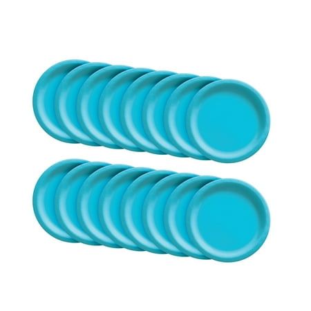 Party City Disposable Paper Plates, 16 Count (Caribbean Blue) - Go Brightly Classic Everyday Small Dessert Paper Plates, 6.75" - Premium Party Supplies