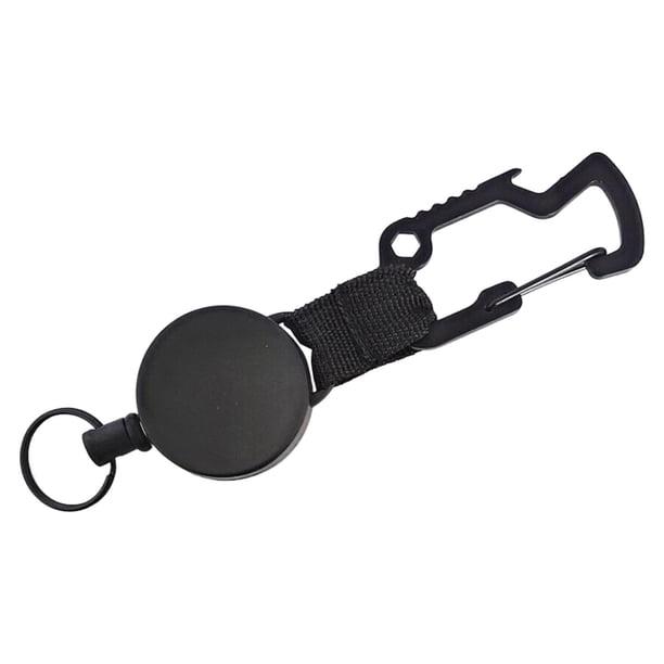 Llavero Retráctil , Mosquetón Multiherramienta, Soporte de Clip de Carrete de Retroceso con Llavero de Alambre de material acero, Llavero de Retención