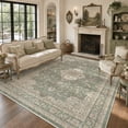 thumbnail image 2 of SIXHOME 6'x9' Vintage Medallion Floral Area Rug, Soft Low Pile Non Slip Washable Indoor Rugs for Living Room, Bedroom, Dining Room, Green, 2 of 8