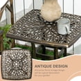 thumbnail image 4 of Outsunny Aluminum Outdoor Side Table Coffee Table w/ Umbrella Hole, Bronze, 4 of 10