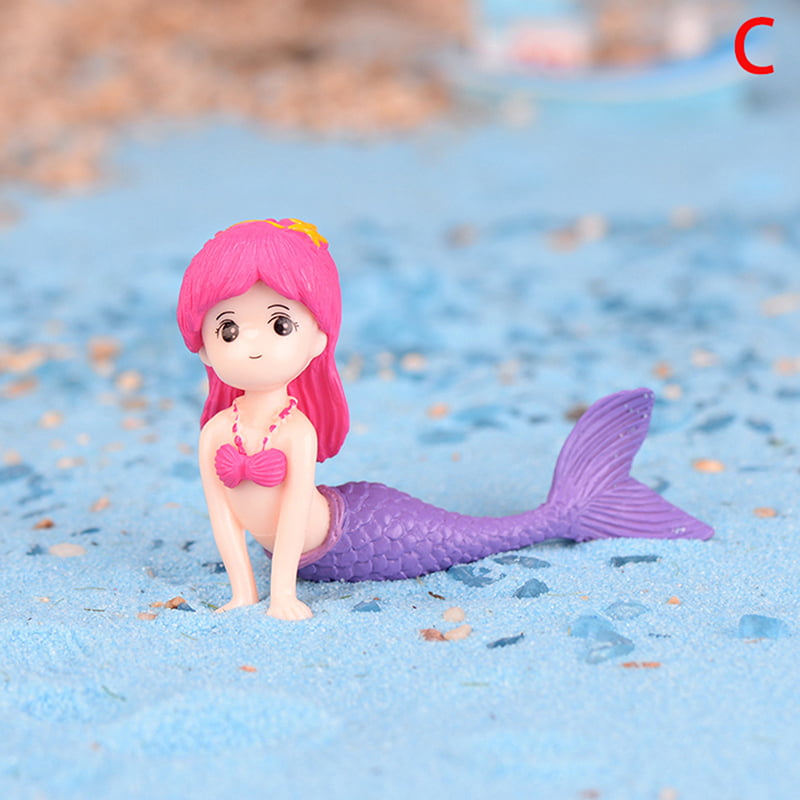 Miniature Dollhouse FAIRY GARDEN Little Mermaid Singing With Dolphin 