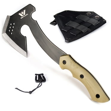 WEYLAND Survival Hatchet & Camping Axe with MOLLE Sheath - Small Tactical Bushcraft Camping Axes & Hatchets for Splitting & Chopping Wood, Kindling Splitter for Fire Wood, Camp Hand Tool