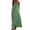 thumbnail image 2 of Solid Backless Cami Dresses for Women - Sleeveless Long Lounge House Sundress Mint Green L, 2 of 6