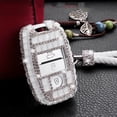 thumbnail image 4 of sweethay Funda portátil para llave de coche, soporte de almacenamiento, organizador de llavero de diamantes de imitación con decoración de cordón, Teléfono y Comunicación Blanco, 4 of 6