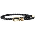 thumbnail image 2 of Black belts for women Thin Buckle Strap Waist Belt PU for Jeans Pants Fashion Ladies Skinny Faux Leather Belt One Size, 2 of 3