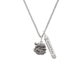 thumbnail image 2 of Delight Jewelry Silvertone Chinese Dragon Silvertone Guardian Angel Bar Charm Necklace, 23", 2 of 4