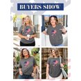 thumbnail image 5 of XCHQRTI Heart Women Graphic Shirt Plus Size 4th of July Short Sleeve Shirt Valentine's Day Top, 5 of 5