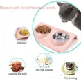 thumbnail image 3 of Juego de comederos rosas para mascotas, comedero para perros, comedero doble inclinable a 15°, comedero doble elevado para gatos, adecuado para comederos pequeños de gatos y perros (1 unidad). Tamaño, 3 of 5