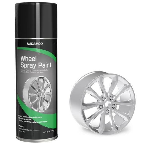 Pintura en Spray NADAMOO para Rines de Aluminio Plata 380 mL Semi-Brillante