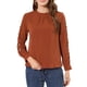 thumbnail image 1 of INSPIRAR CHIC Blusa de Trabajo para Mujeres con Cuello con Volantes y Botones Decorativos Talla M Caramelo, 1 of 6