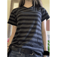 thumbnail image 5 of Rdhnmea Women's Striped Tops Short Sleeve Round Neck Loose Fit T-shirt, 5 of 9
