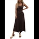 thumbnail image 2 of Vestido de Verano para Mujer, Sin Mangas, Cuello Cuadrado, Informal, para Playa, con Bolsillos, Tejido de Patchwork Fluido Color Café S, 2 of 8