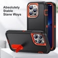 thumbnail image 2 of for iPhone 14 Pro Max Case, iPhone 14 Pro Max Phone Case with Built in Kickstand, Shockproof/Dustproof/Drop Proof Heavy Duty Military-Grade Rugged Protective Cover for iPhone 14 Pro Max,Black+Orange, 2 of 8