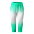 thumbnail image 4 of Gibobby Leggings con bolsillos dama Leggings 3/4 para mujer Leggings estampados cintura alta para mujer Medias atléticas Pantalones cortos entrenamiento yoga（Verde， L), 4 of 5