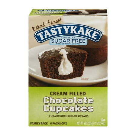 Tastykake Sensables Sugar Free Cream Filled Chocolate Cupcakes Family Pack - 12 CT
