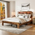 thumbnail image 4 of Bed Frames Bed Frame King Size, Wood Platform Bed Frame with Storage LED Light Headboard and 2 USB , Noise Free,No Box Spring Needed and Easy Assembly Tool,Large Under Bed Storage,Dark Brown,Adjustab, 4 of 6