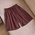 thumbnail image 5 of Asxite Plus Size Womens Pajamas Pants Elastic Waist Solid Pocket Casual Short Sleepwear, 5 of 6
