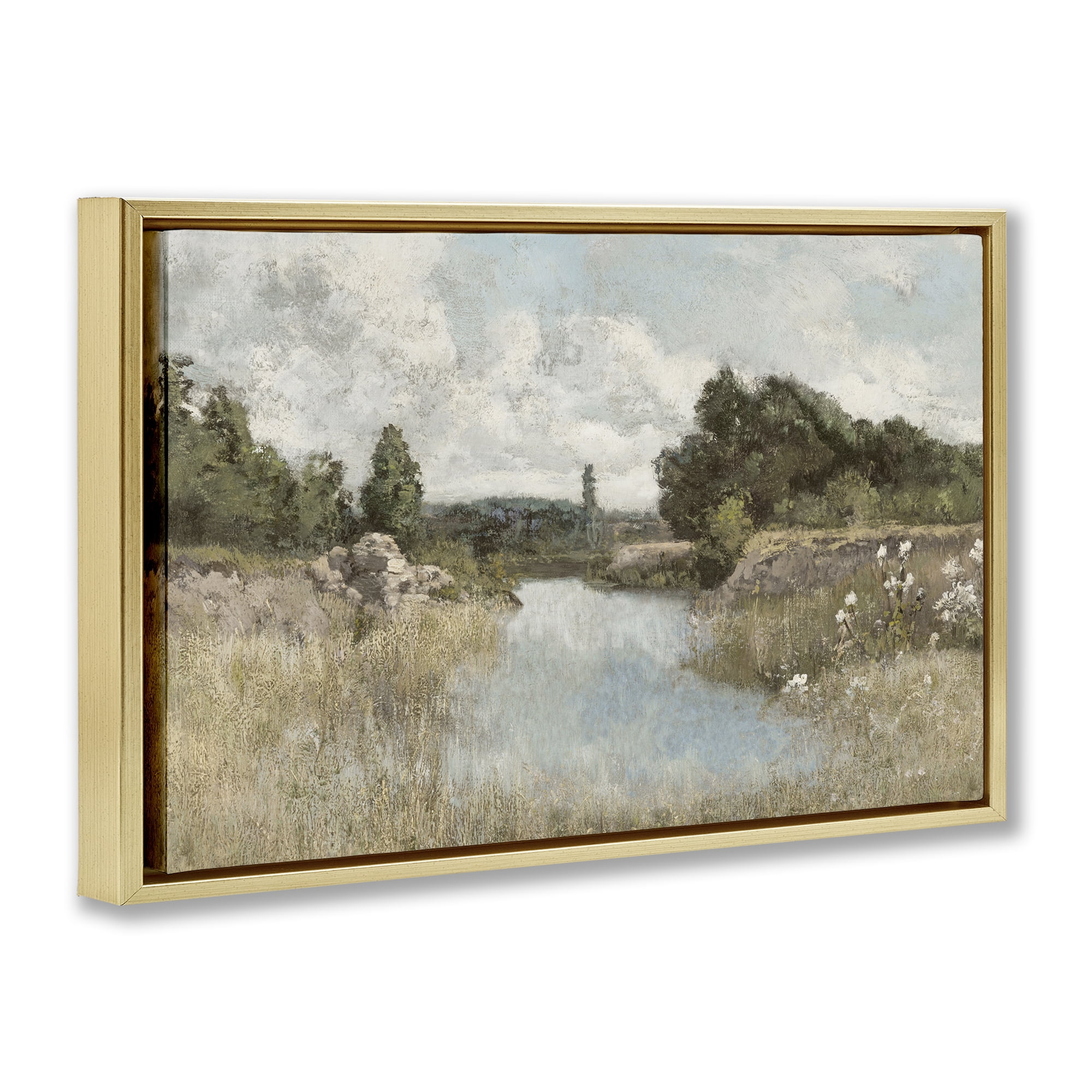 Stupell Industries Dawn At The Shore Gold Framed Floater Canvas Wall Art, design by Christy McKee