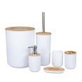 thumbnail image 3 of Wosthever De accesorios de baño negros, soporte para cepillo de dientes, contenedor, dispensador de jabonera, vaso, escobilla de baño, juego de Juegos de accesorios de baño No.2, 3 of 5