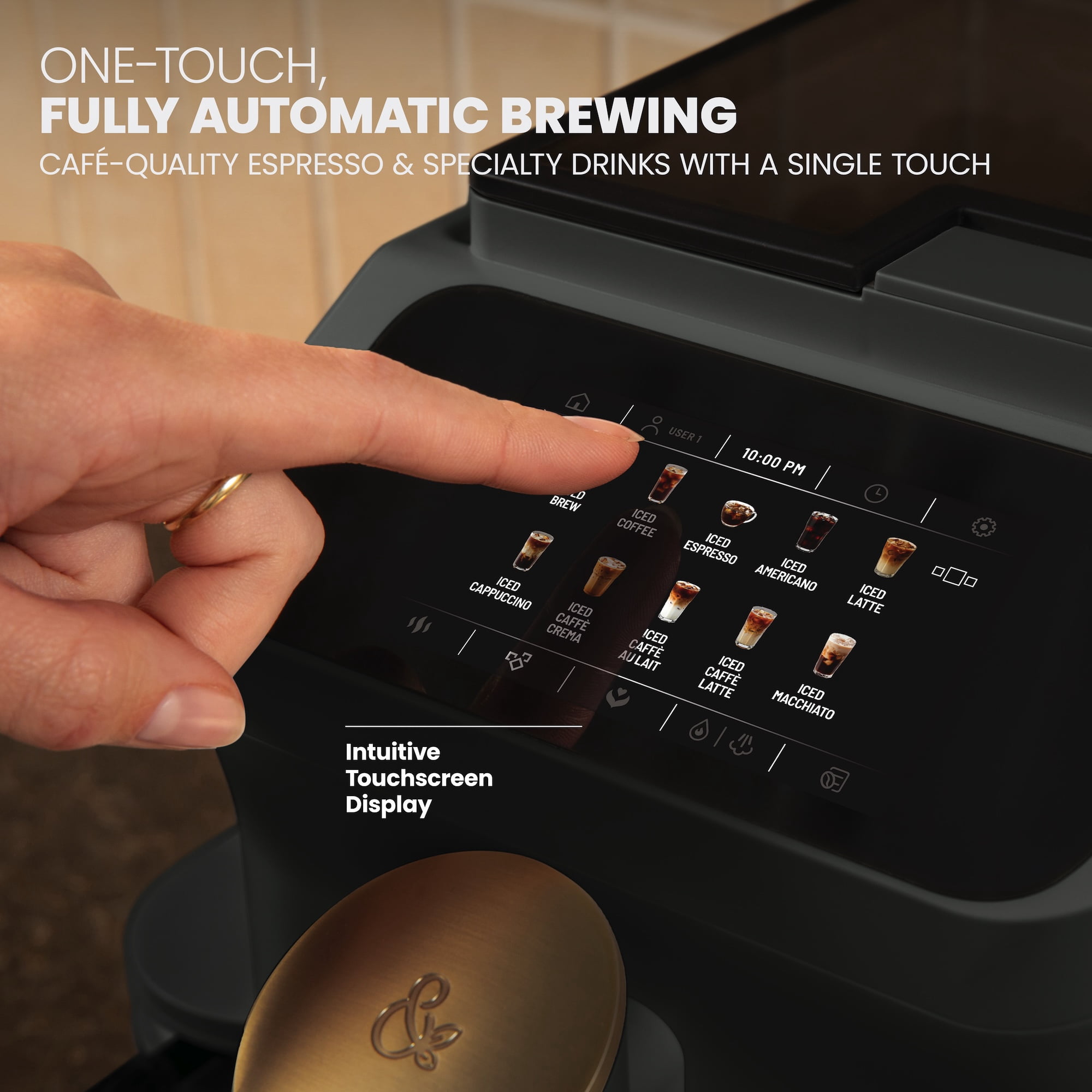 Thyme & Table Fully Automatic Espresso Machine, Slate Grey