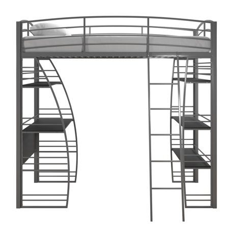 Dhp Studio Twin Loft Bed With Integrated Desk And Shelves