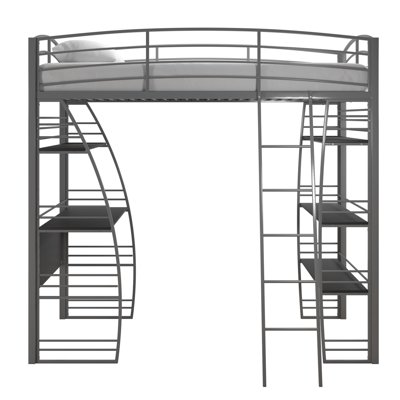 Buy Dhp Studio Twin Loft Bed With Integrated Desk And Shelves Silver Online In Indonesia 40498309 Dhp Studio Twin Loft Bed With Integrated Desk And Shelves