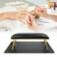 thumbnail image 1 of Cojín ergonómico para uñas y tapete, kit de manicura completo, mesa elegante de cuero PU, soporte suave para reposamanos Negro, 1 of 10