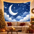 thumbnail image 3 of Crescent Moon Hanging Above Soft Clouds, Calming Celestial Style for Celestial Art Lovers, Moon Wall Art, Housewarming Gift, Tapestry Wall Hanging for Bedroom and Dorm, 3 of 7
