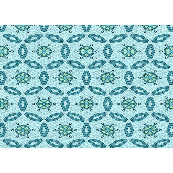 Ahgly Company Indoor Rectangle Patterned Tron Blue Area Rugs, 8' x 12'