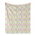 thumbnail image 1 of Pastel Soft Flannel Fleece Throw Blanket, Design of Colorful Paint Blots and Spots, Cozy Plush for Indoor and Outdoor Use, 60" x 80", Baby Pink Multicolor, by Ambesonne, 1 of 5
