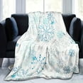 thumbnail image 2 of [Hypoallergenic Snowflake Throw] Hypoallergenic Snowflake Pattern Throw Blanket - Stain Resistant, All-Season Multipurpose Flannel Knit, Digital Print Polyester, 2 of 5