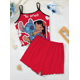 thumbnail image 1 of Conjuntos cortos de Minnie Mouse con ribete de lechuga para mujer, vestido de Casa de 2 piezas, camiseta, traje de mujer, falda de pijama de Mickey, elegante Disney, 1 of 5