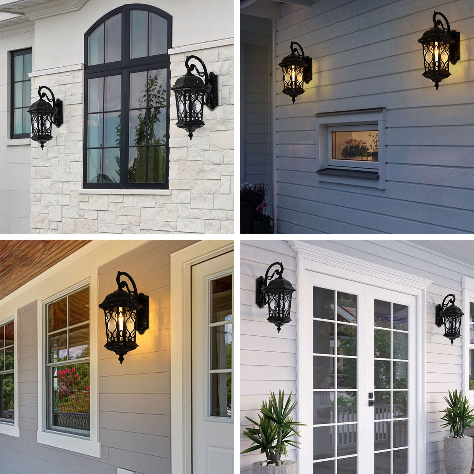 Vintage Wall Lamp, Outdoor Wall Mount Light Fixture Black for Indoor & Outdoor 30*53cm