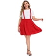 thumbnail image 2 of HDE Plus Size Suspender Skirt Cute Skater Skirts Sizes 1-4X Red 3X, 2 of 8