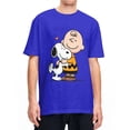thumbnail image 1 of Camiseta de hombre de Peanuts Charlie Brown y Snoopy con corazón, dibujos animados Y2K, algodón puro, camisetas de verano con cuello redondo, ropa de talla grande, 1 of 5